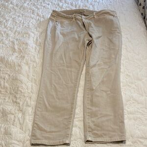 Jill Denim Slim Ankle Pants - Light Tan